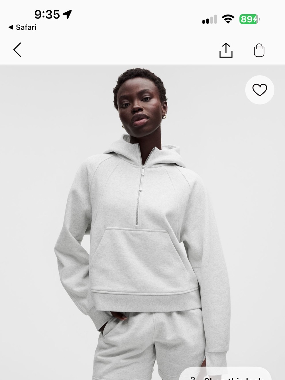 lululemon athletica Light Gray Scuba Half-Zip Hoodie